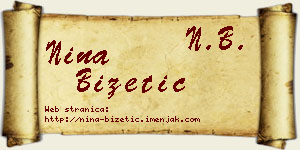Nina Bizetić vizit kartica